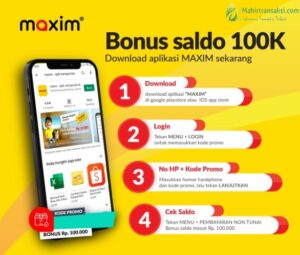 Kode Promo Maxim Bonus 100 Ribu